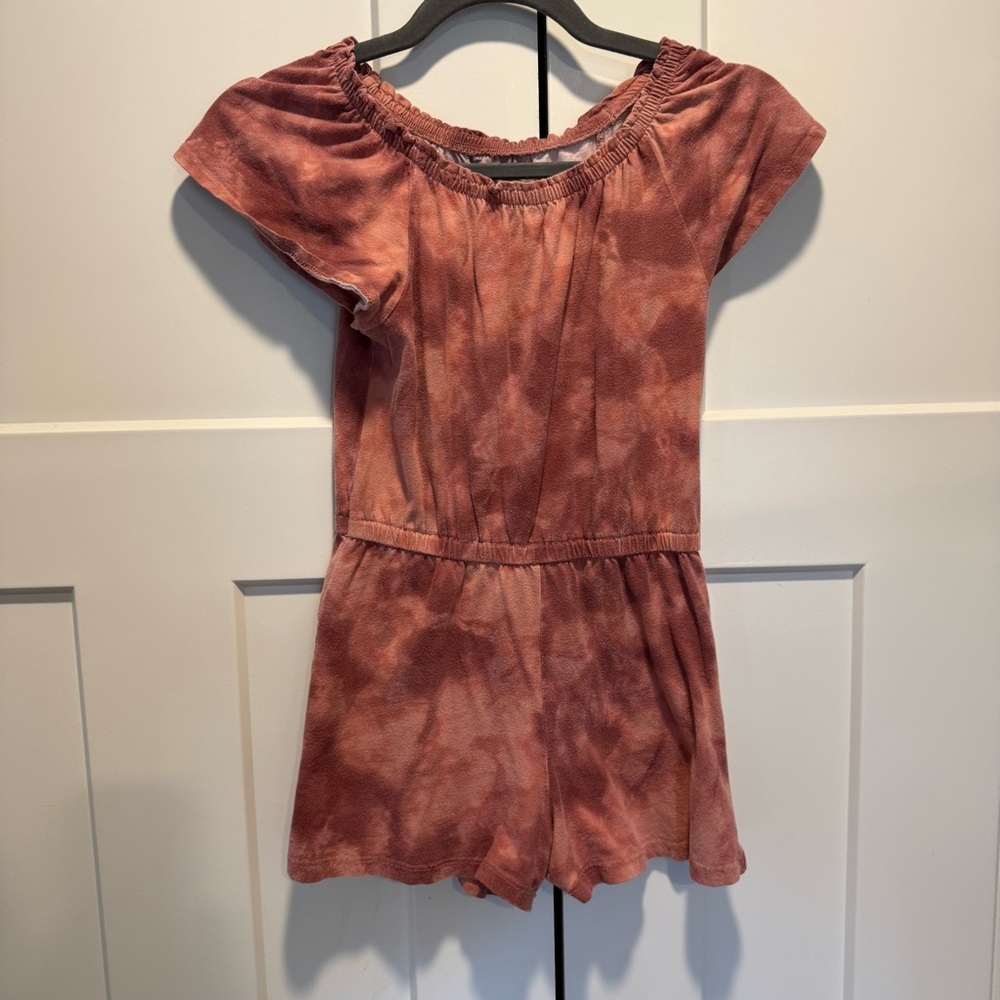 Kids Off-Shoulder Tie-Dye Romper Old Navy Large